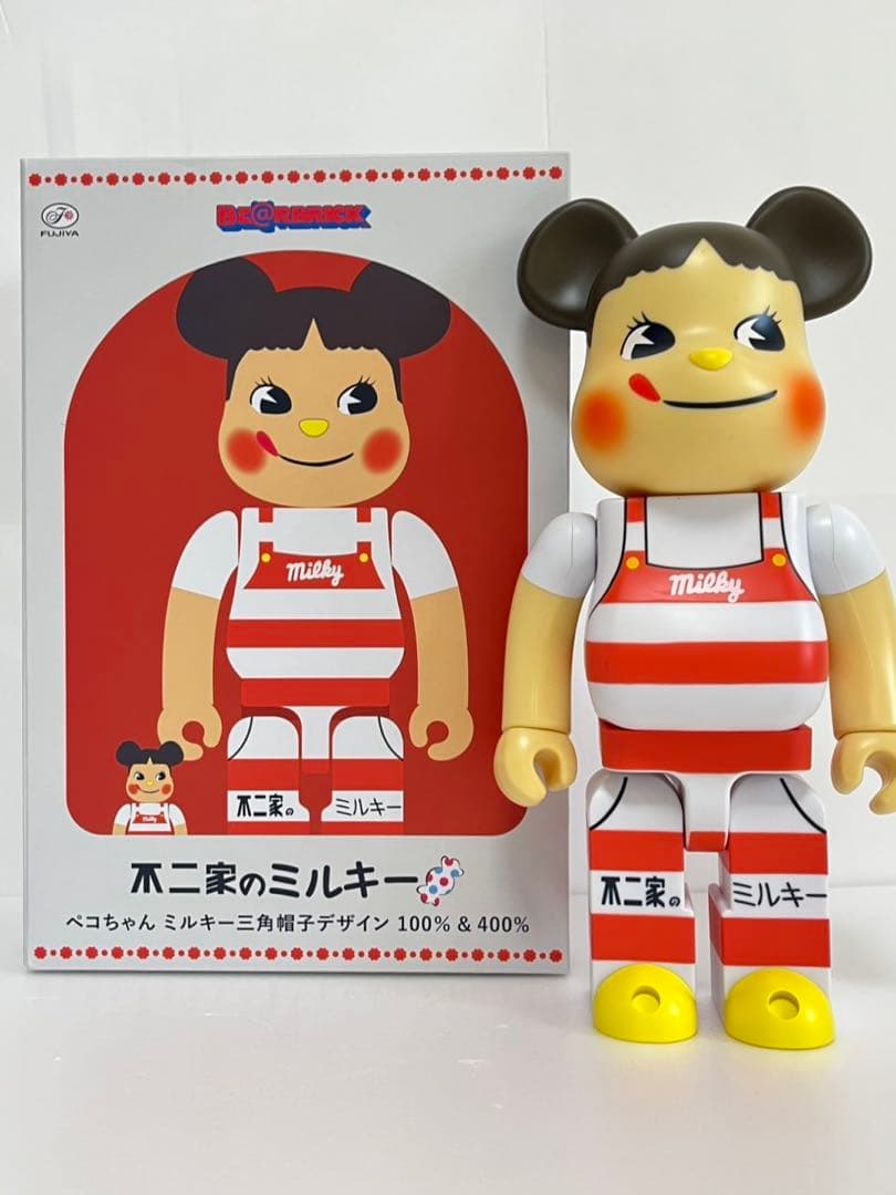 BE@RBRICK ペコちゃん ミルキー三角帽子 400％サイズのみ - メルカリ