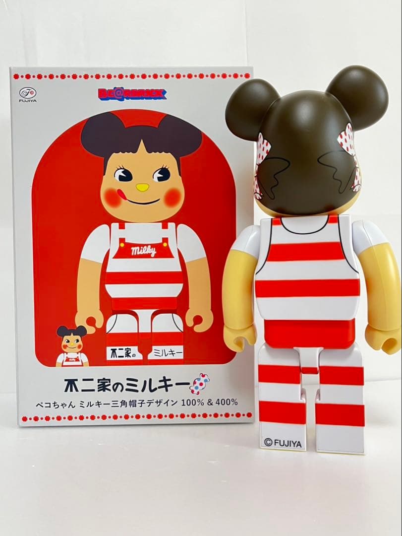 BE@RBRICK ペコちゃん ミルキー三角帽子 400％サイズのみ - メルカリ