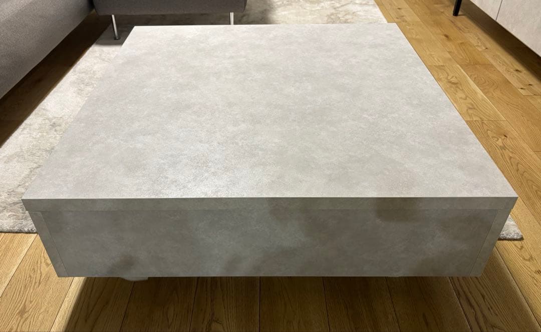 LOWYA モルタル　ストーン調　センターテーブル　ローテーブル