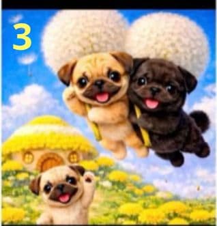 オーダーページ　ハンカチ　279 タンポポわんこ柄　1/15