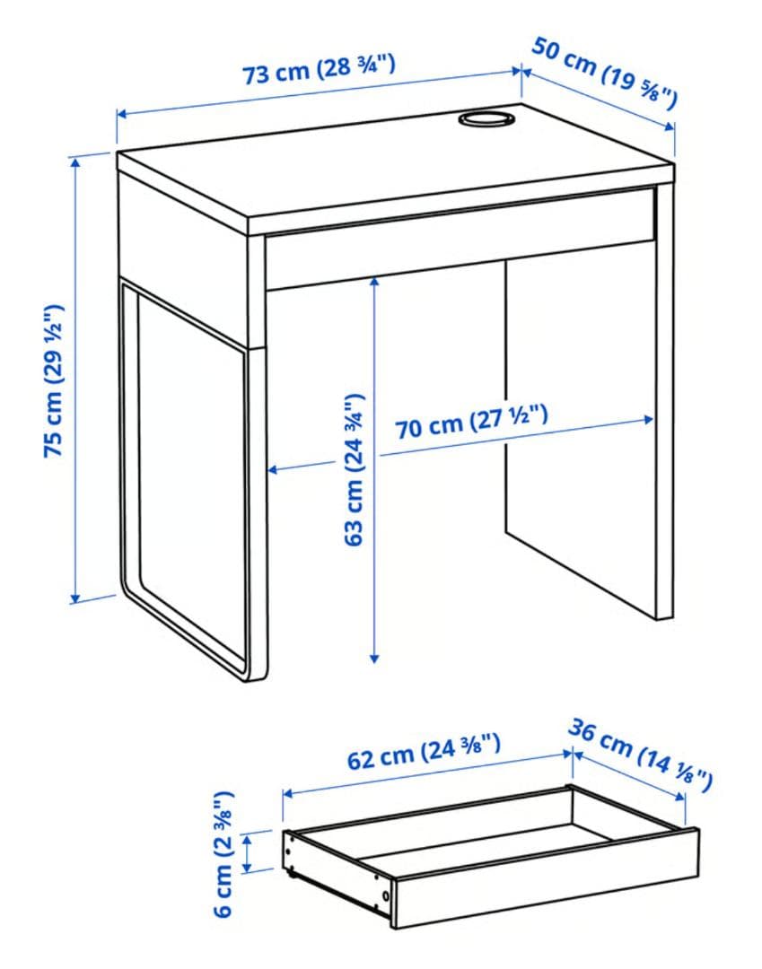 イケア デスク ミッケ ホワイト