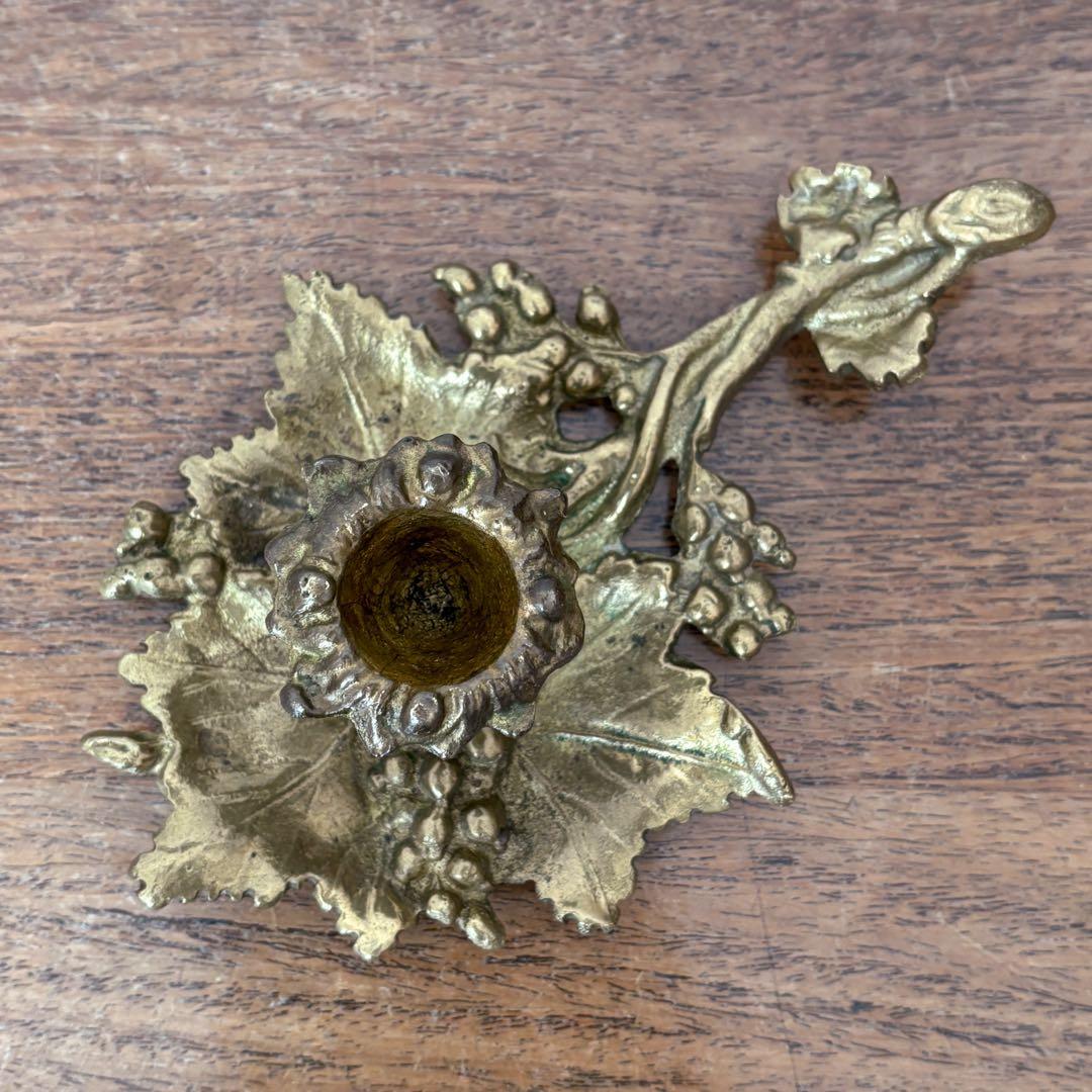 【ドイツ 真鍮製の葡萄キャンドルスタンド】ヴィンテージ