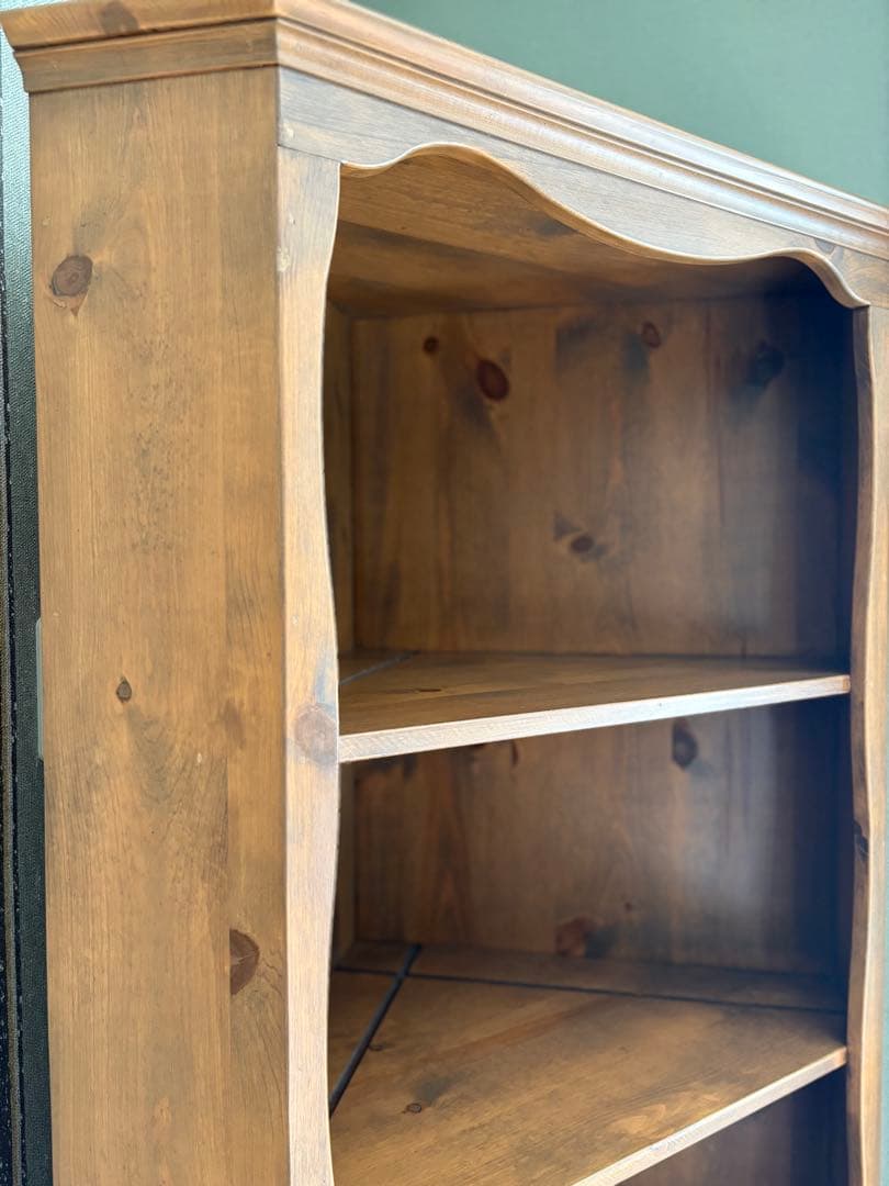 アンファン 廃盤 コーナーカップボード 本棚 食器棚 シェルフ カントリー家具