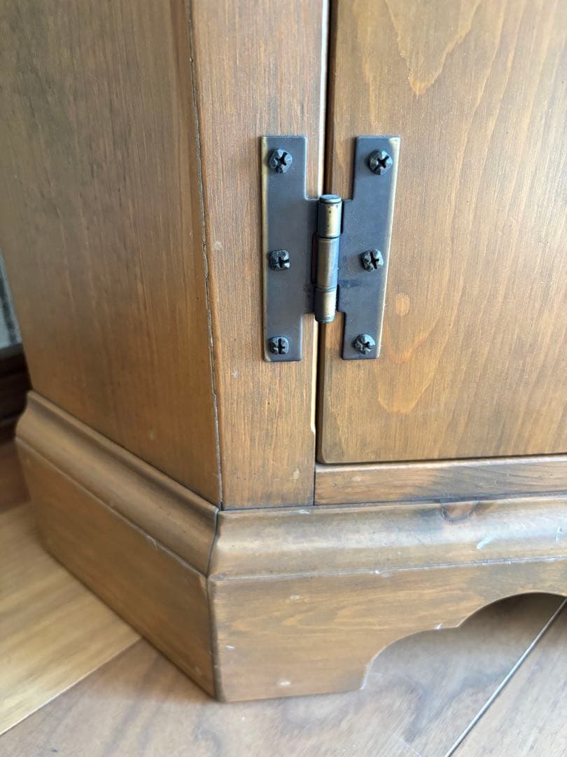 アンファン 廃盤 コーナーカップボード 本棚 食器棚 シェルフ カントリー家具