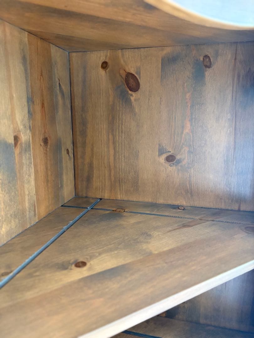 アンファン 廃盤 コーナーカップボード 本棚 食器棚 シェルフ カントリー家具