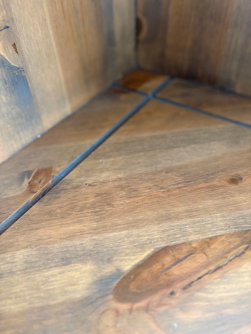 アンファン 廃盤 コーナーカップボード 本棚 食器棚 シェルフ カントリー家具