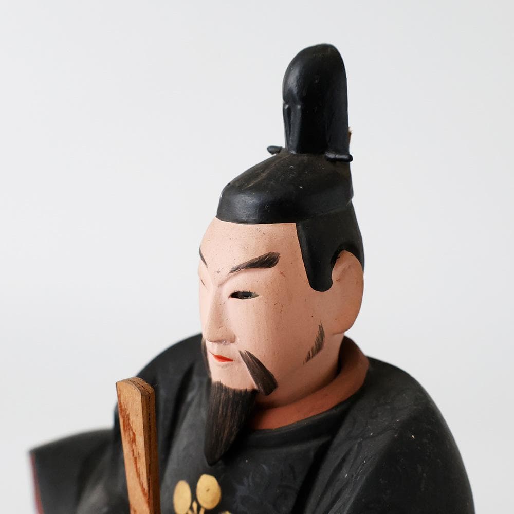 時代年代物 木彫 彩色 玉眼 天神像 天神様 菅原道真公 学問 書道誠実の神共箱