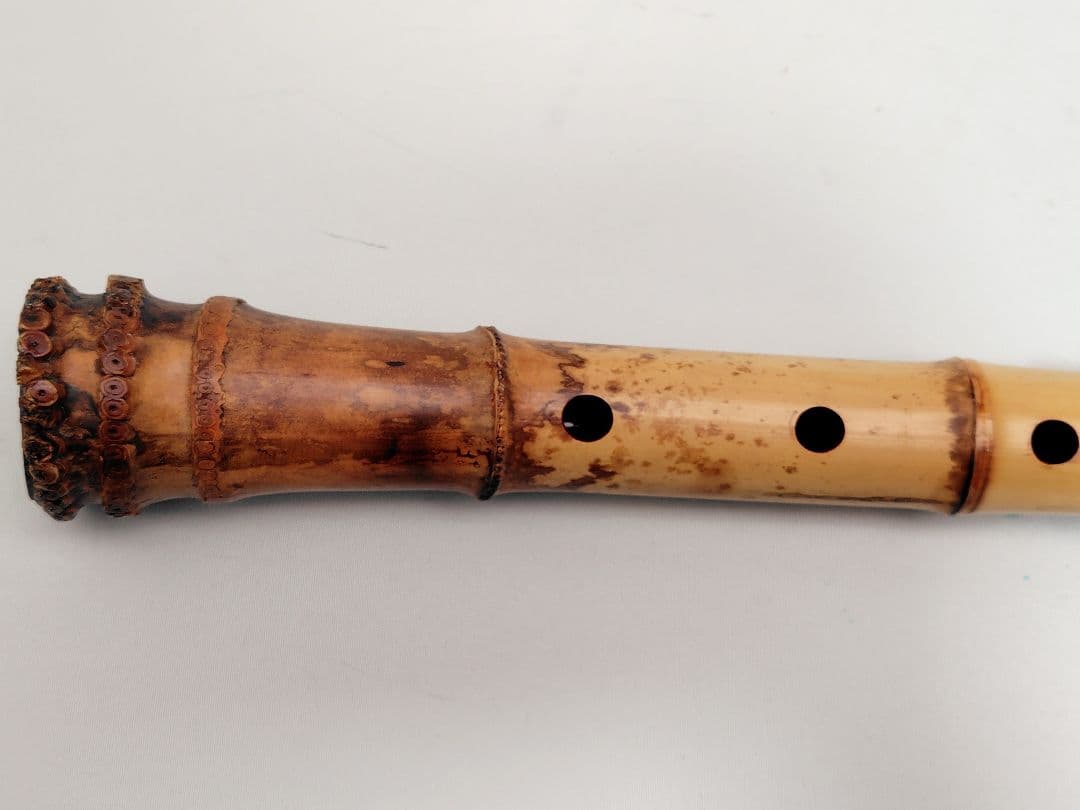 D007 和楽器 尺八 松朋 全長約54.5cm 一尺八寸管 竹製 伝統工芸品