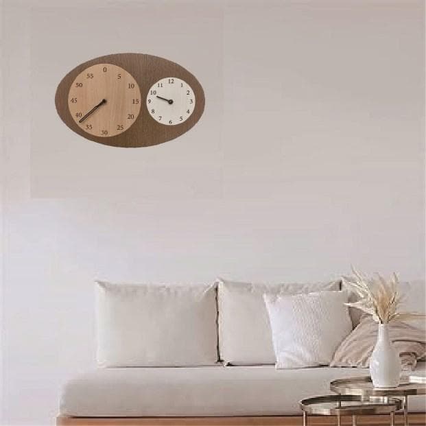 分が読めるデザイン時計｜知育 北欧風 インテリア 壁掛け｜静音デュアルクロック