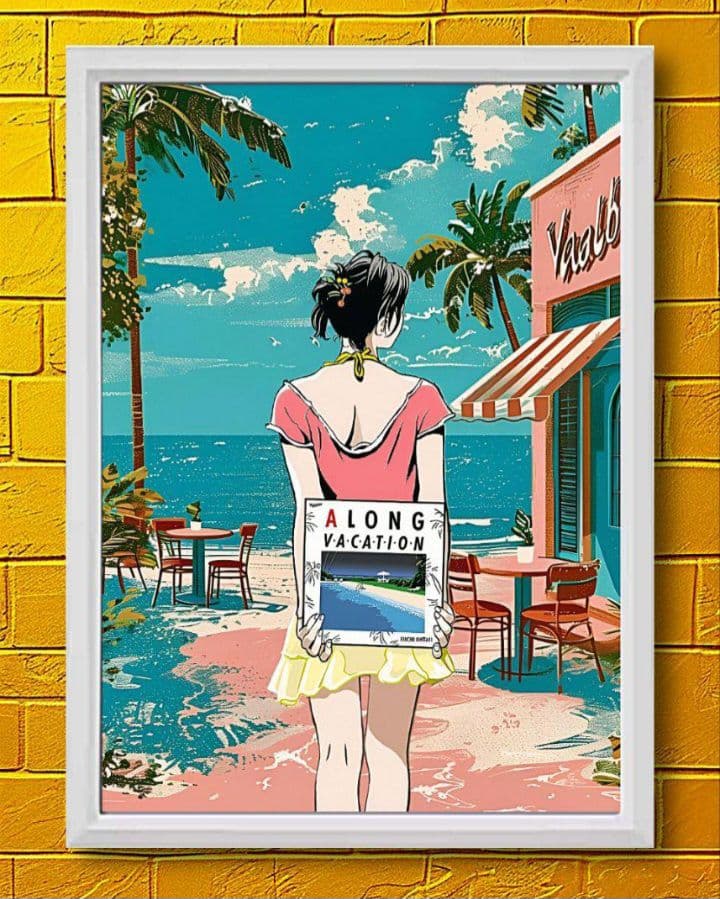 大瀧詠一/江口寿史・ロンバケ【A4サイズ写真ポスターフレーム付き４点セット】