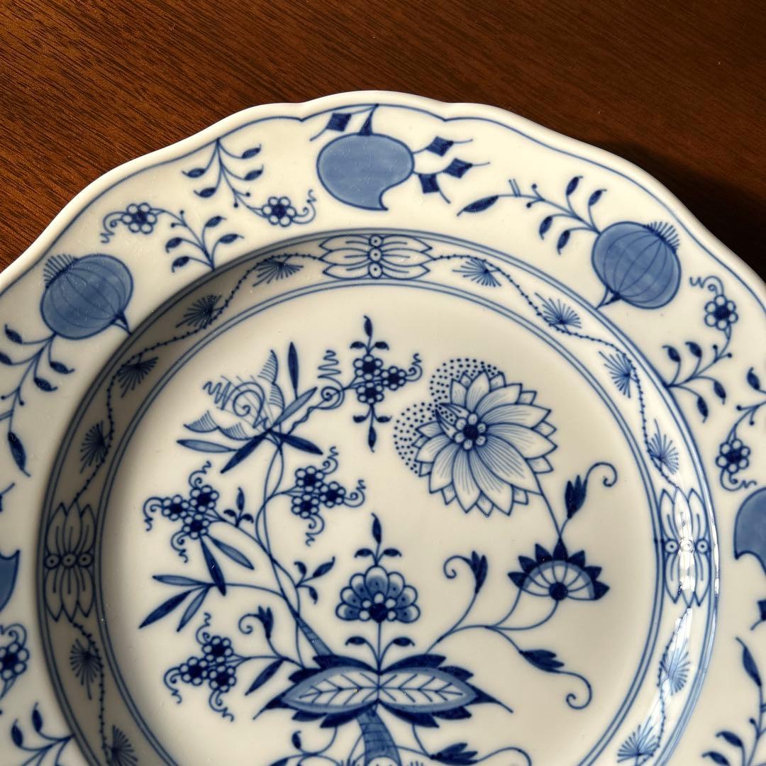 薔薇好き マイセン ブルーオニオン プレート 25cm 3枚