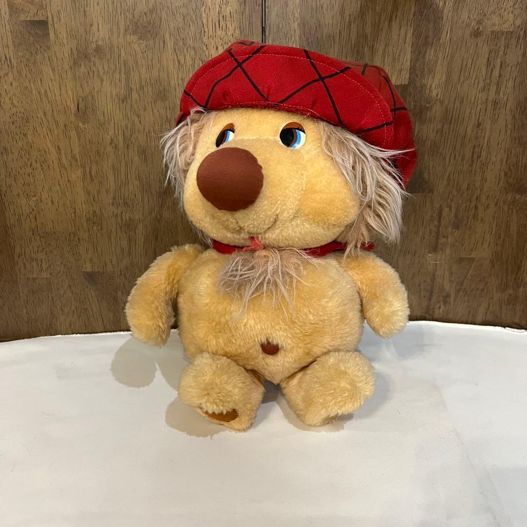 アンティーク】昭和レトロ ぬいぐるみ 帽子を被った犬 舌出し 古道具