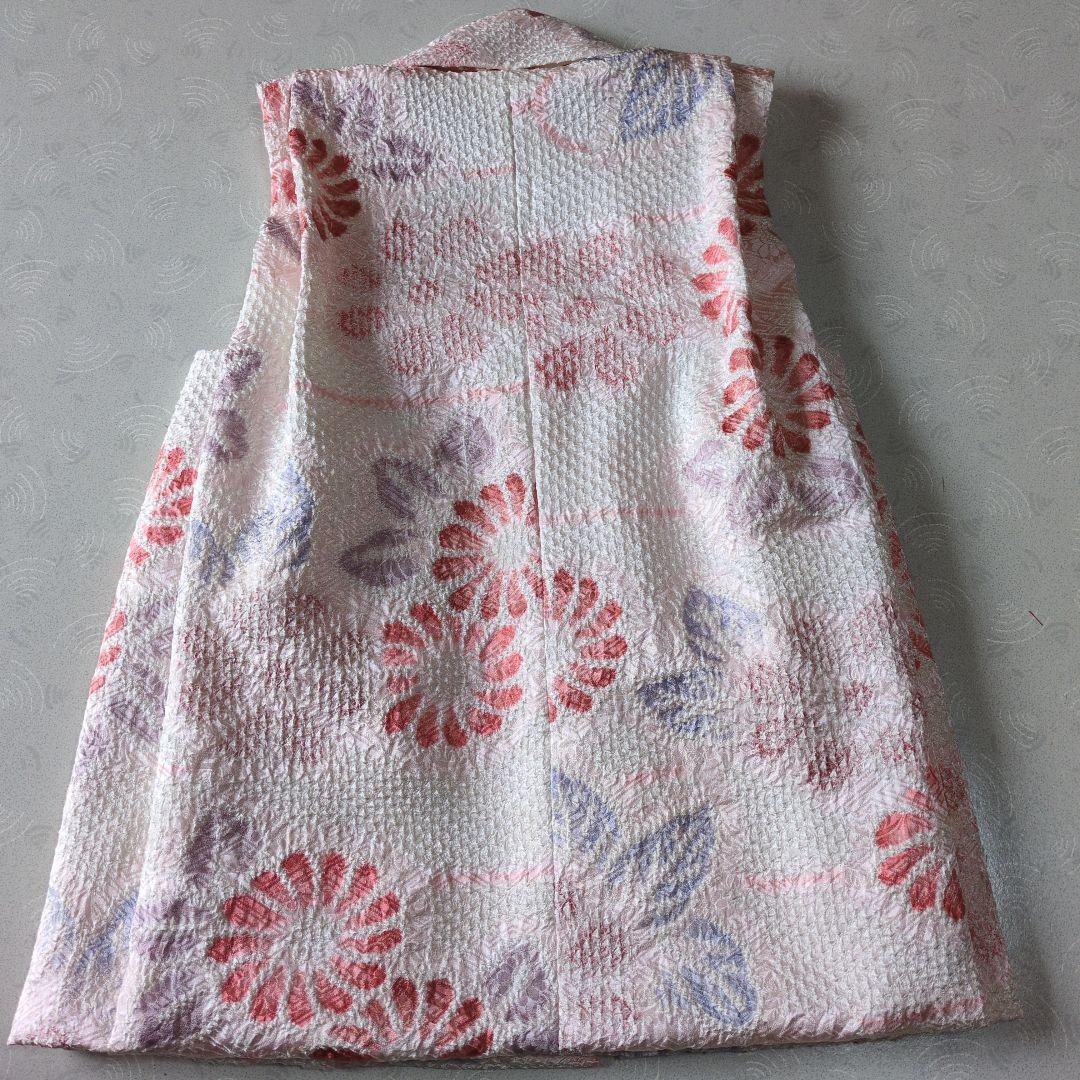 七五三３歳女の子新品正絹総絞りの被布(中綿無し）オフホワイト