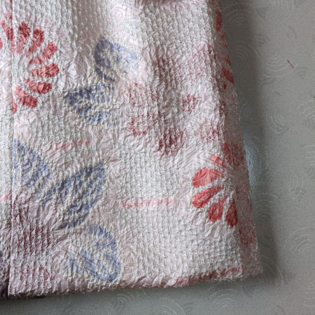 七五三３歳女の子新品正絹総絞りの被布(中綿無し）オフホワイト