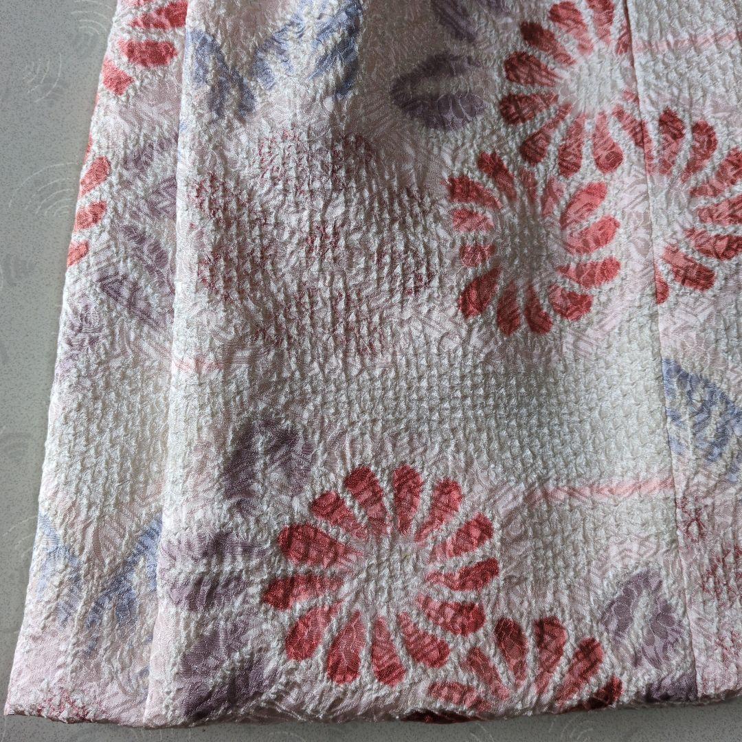 七五三３歳女の子新品正絹総絞りの被布(中綿無し）オフホワイト