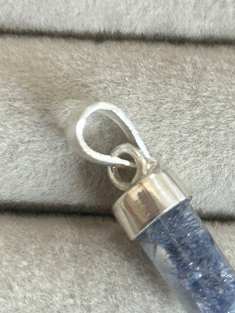 デュモルチェライトインクォーツシルバーペンダント