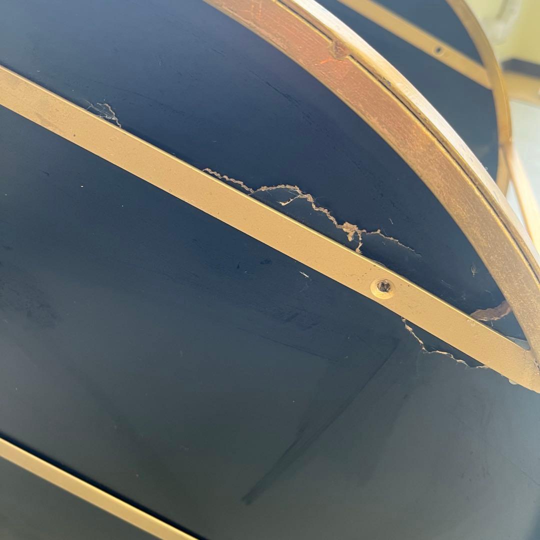 円形ガラスサイドテーブル ゴールドアンティーク仕様　122