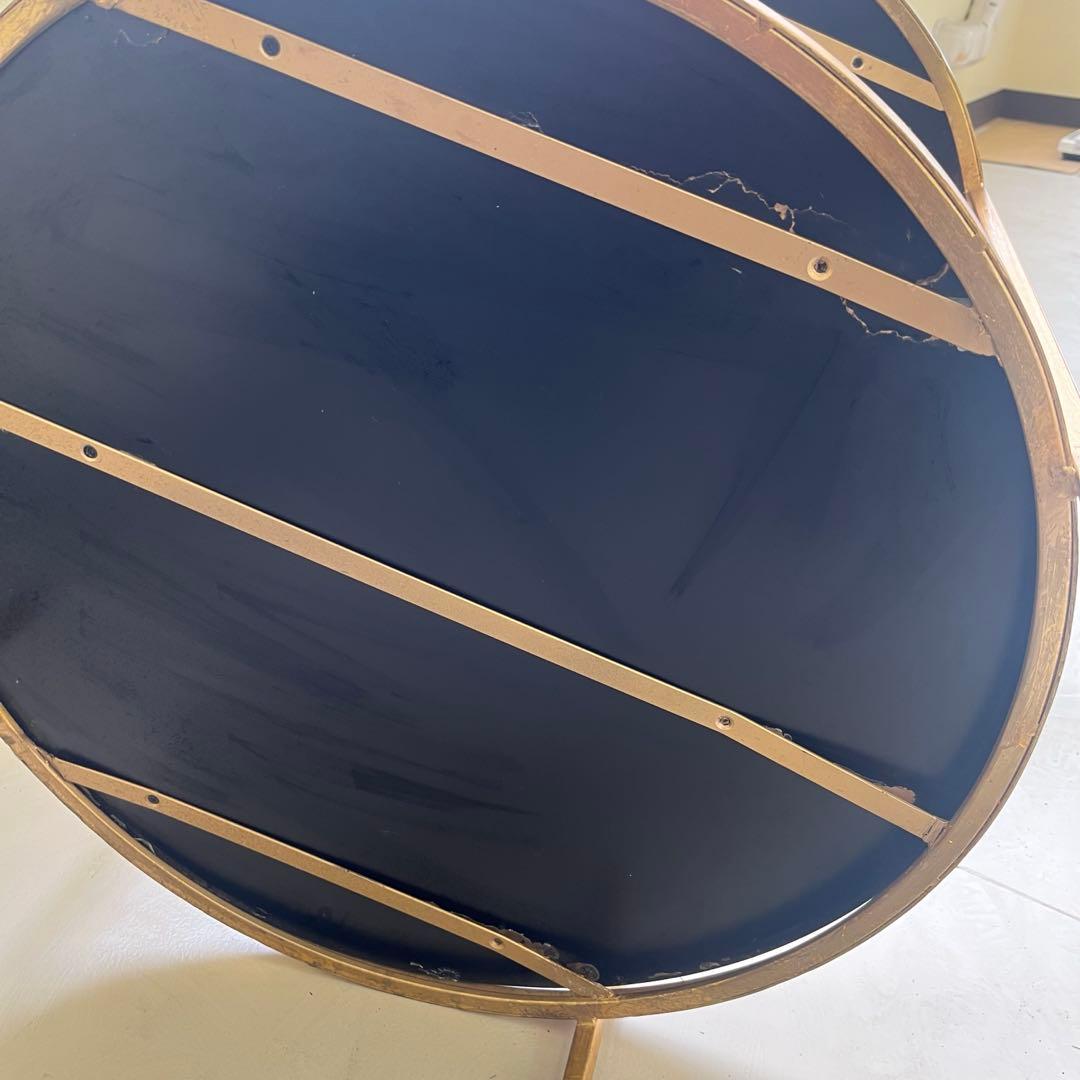 円形ガラスサイドテーブル ゴールドアンティーク仕様　122