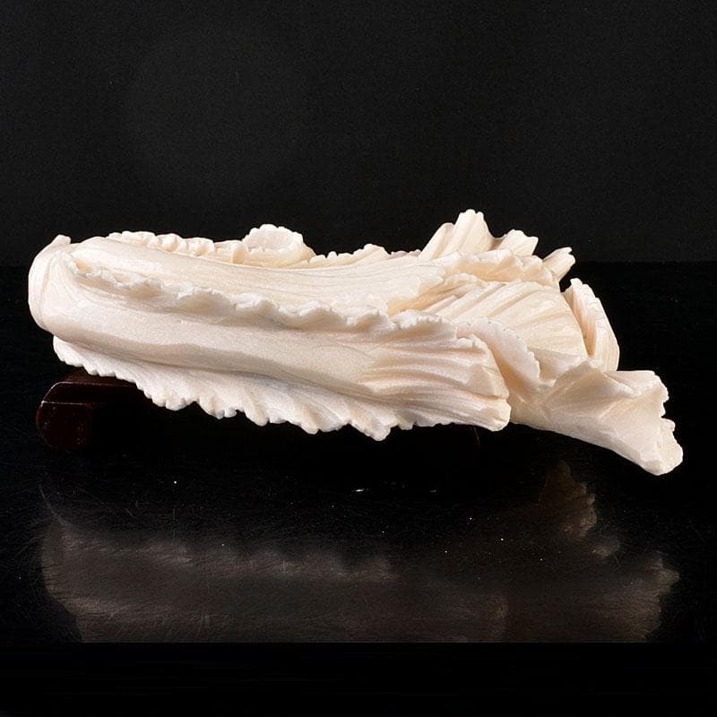 中国 玉石白玉彫刻 白菜 置物 飾台付 C 6846 - メルカリ