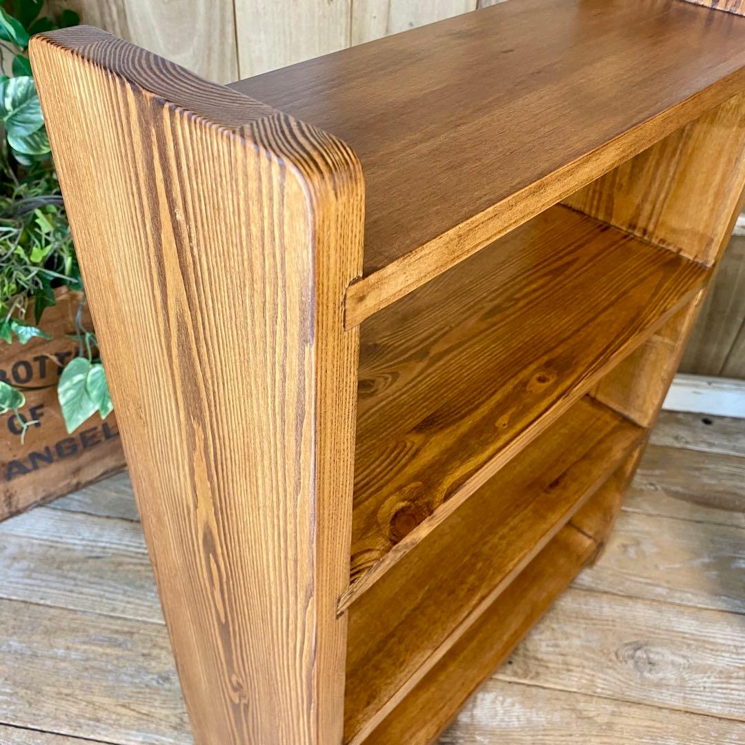 カントリー北欧パイン材四段ラックシェルフ（50㎝×70㎝）木製飾り棚調味料棚本棚