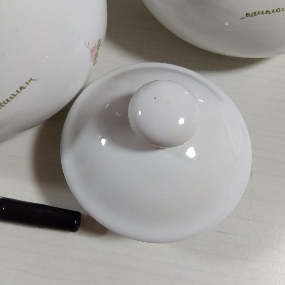 annarosa イタリア花柄陶器保存容器2個　ビンテージとスプーン3本セット