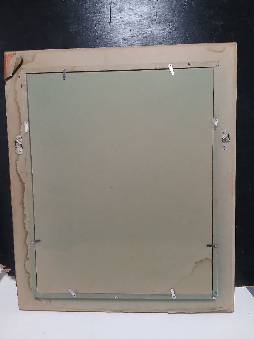 油彩画　人形　F6号『竹中　尚一郞』作者　・額サイズ495×590 ゴールド