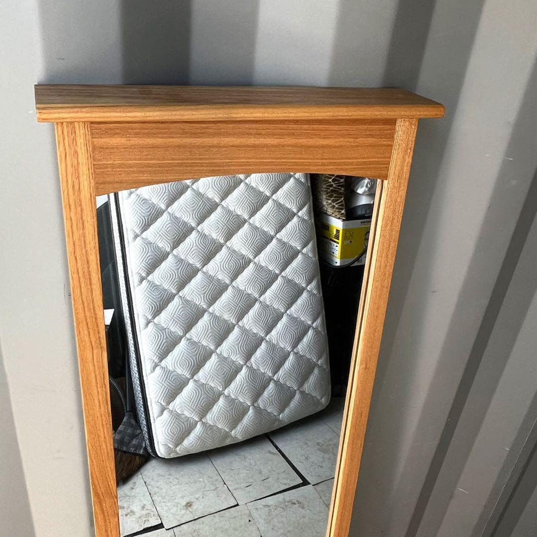 取付無料！ウニコ クラルスミニ 北欧風天然木ナチュラル壁掛けミラー 姿見✨