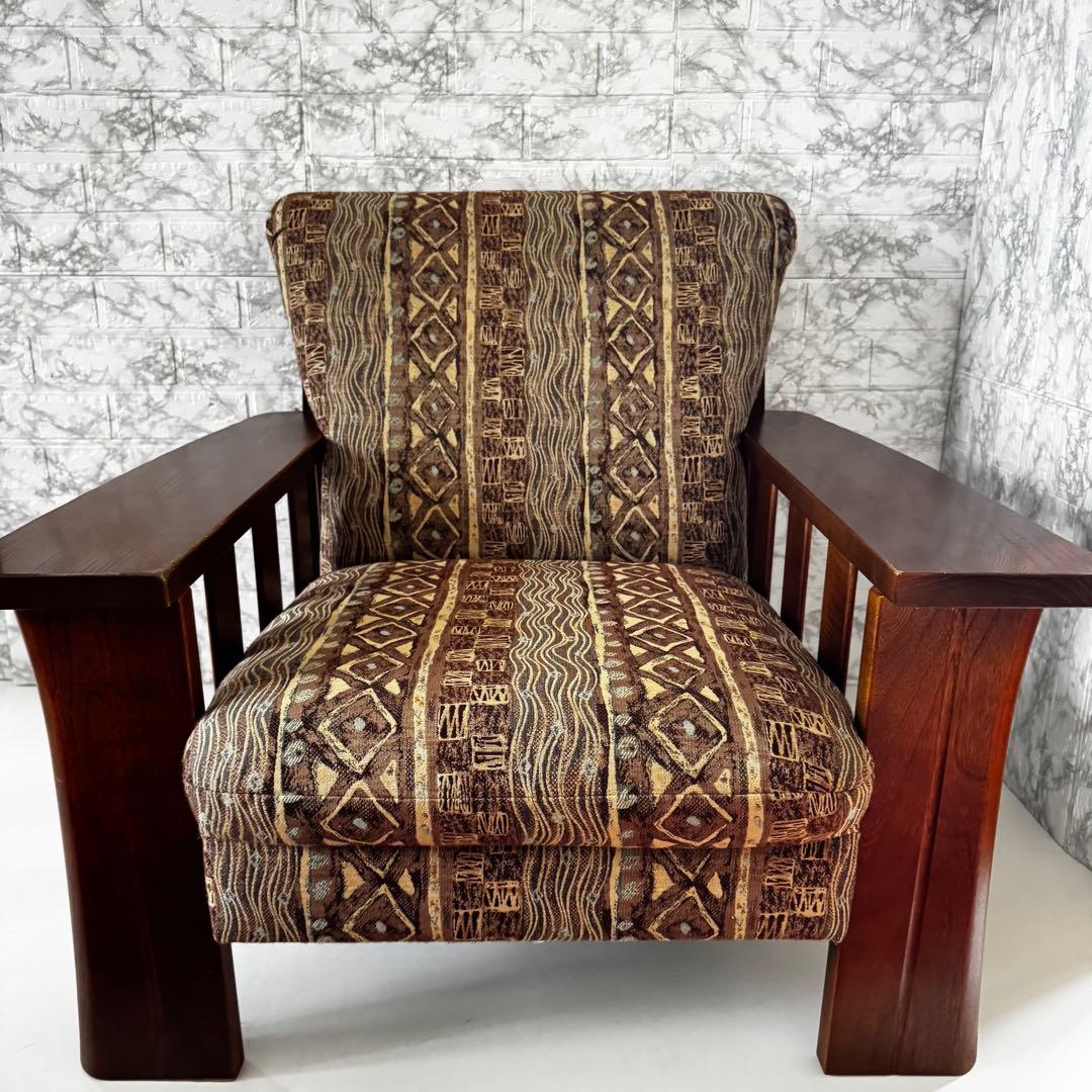 ①美品　KARIMOKU カリモク　シングルソファ　アームチェア　高級　国産家具