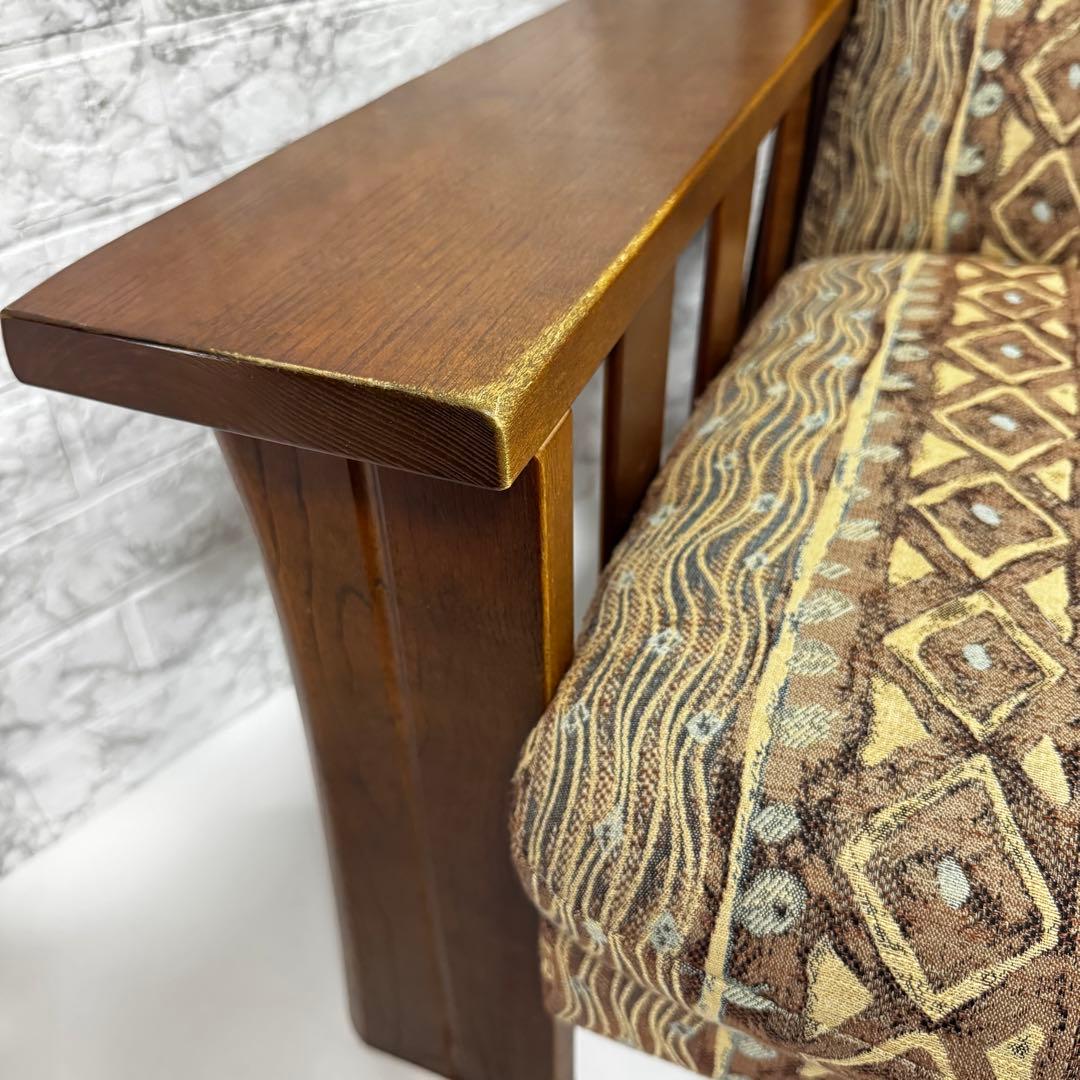 ①美品　KARIMOKU カリモク　シングルソファ　アームチェア　高級　国産家具