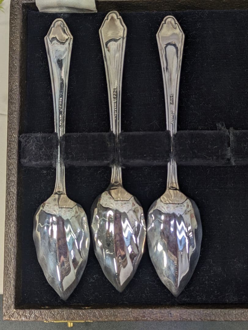 イギリス アンティーク シルバープレート スプーン ６本 ケース入り