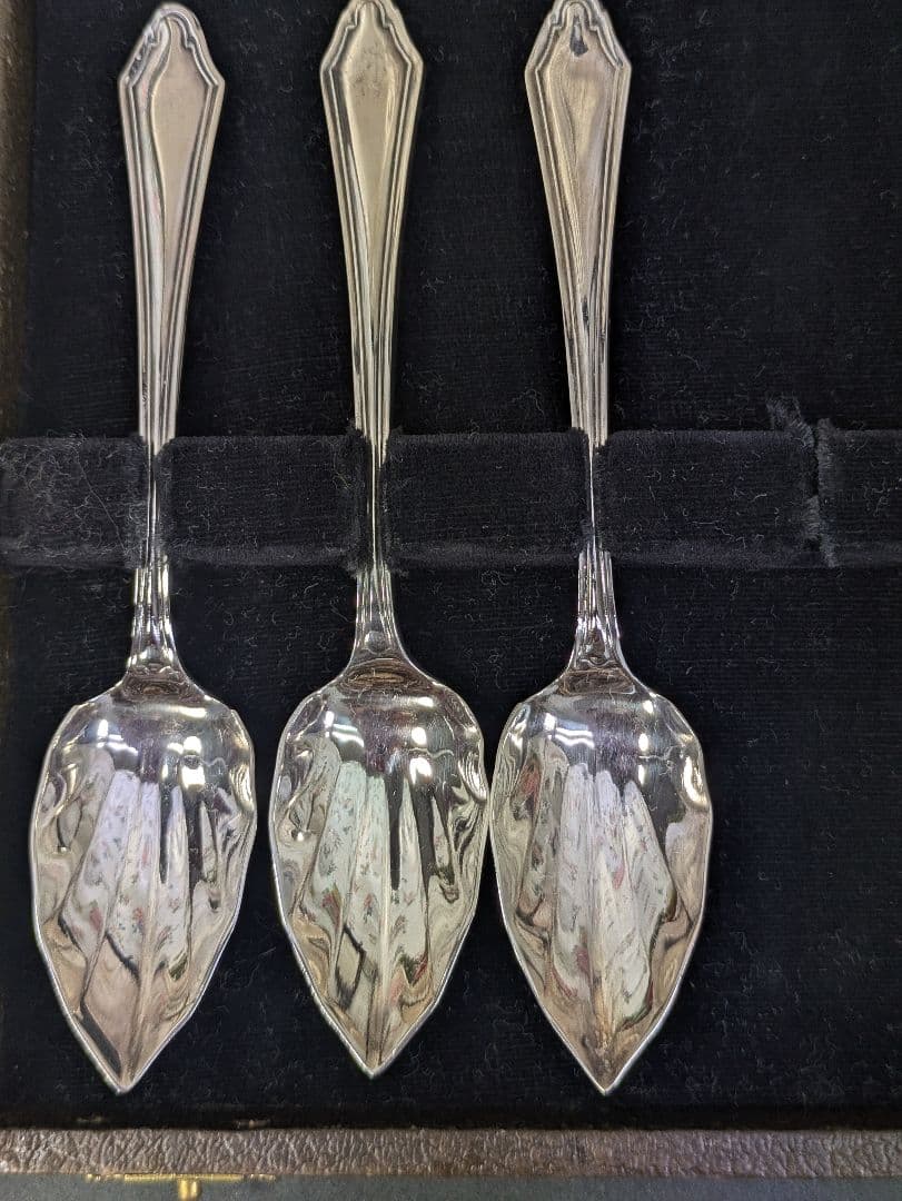 イギリス アンティーク シルバープレート スプーン ６本 ケース入り