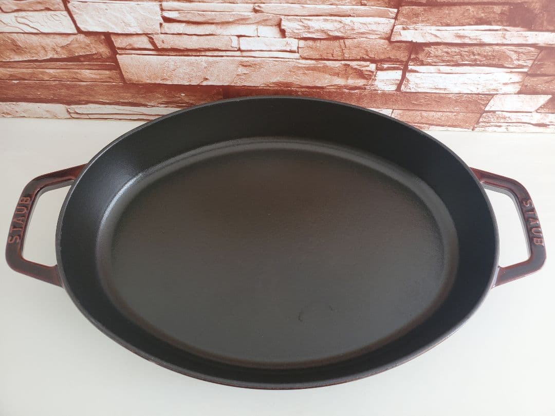 【極美品/週末価格】staub オーバル ホットプレート 33cm大型