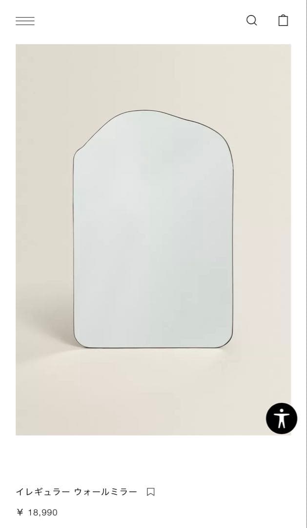 ZARA  イレギュラー ウォールミラー