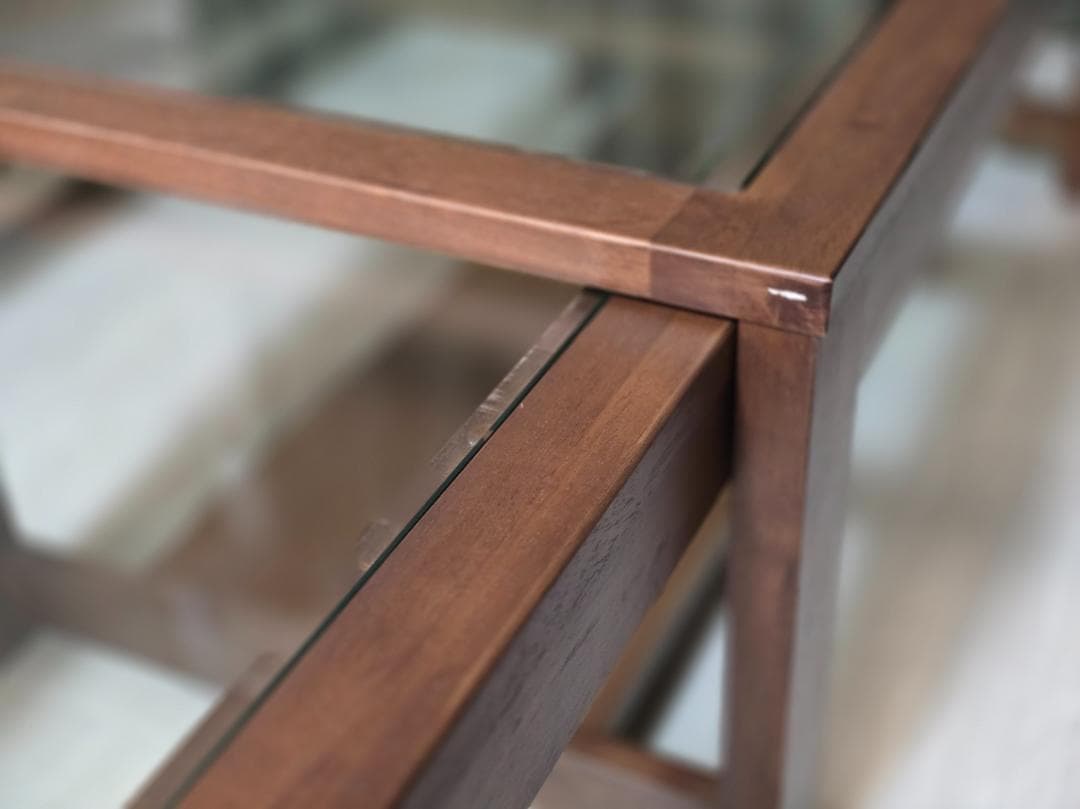 ブラウン センターテーブル 引き出し式