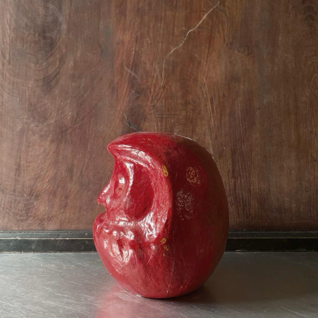 達磨 だるま ダルマ 旧家蔵出 置物 縁起物 骨董 石型 オブジェ 郷土玩具 2