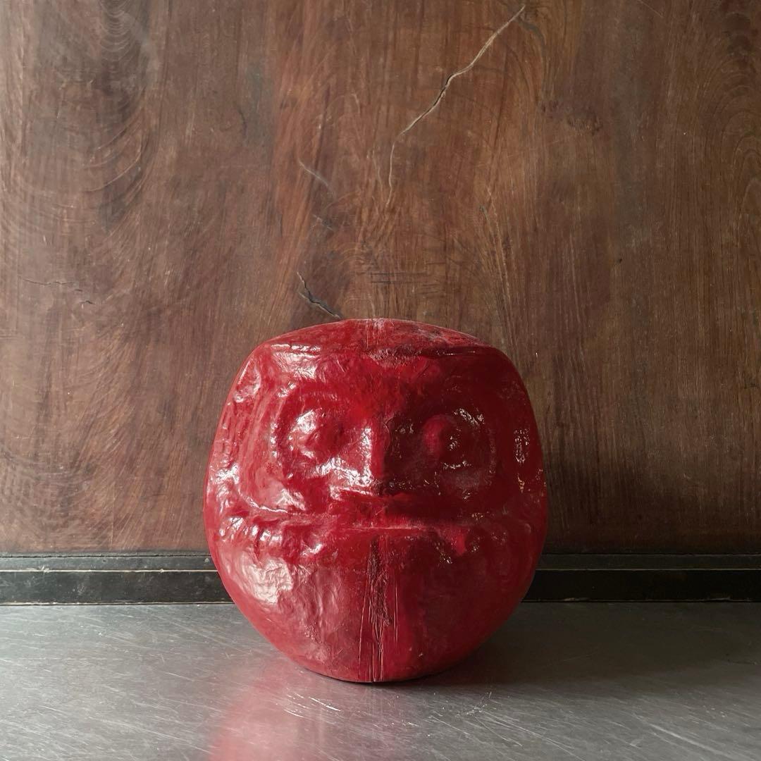 達磨 だるま ダルマ 旧家蔵出 置物 縁起物 骨董 石型 オブジェ 郷土玩具 2