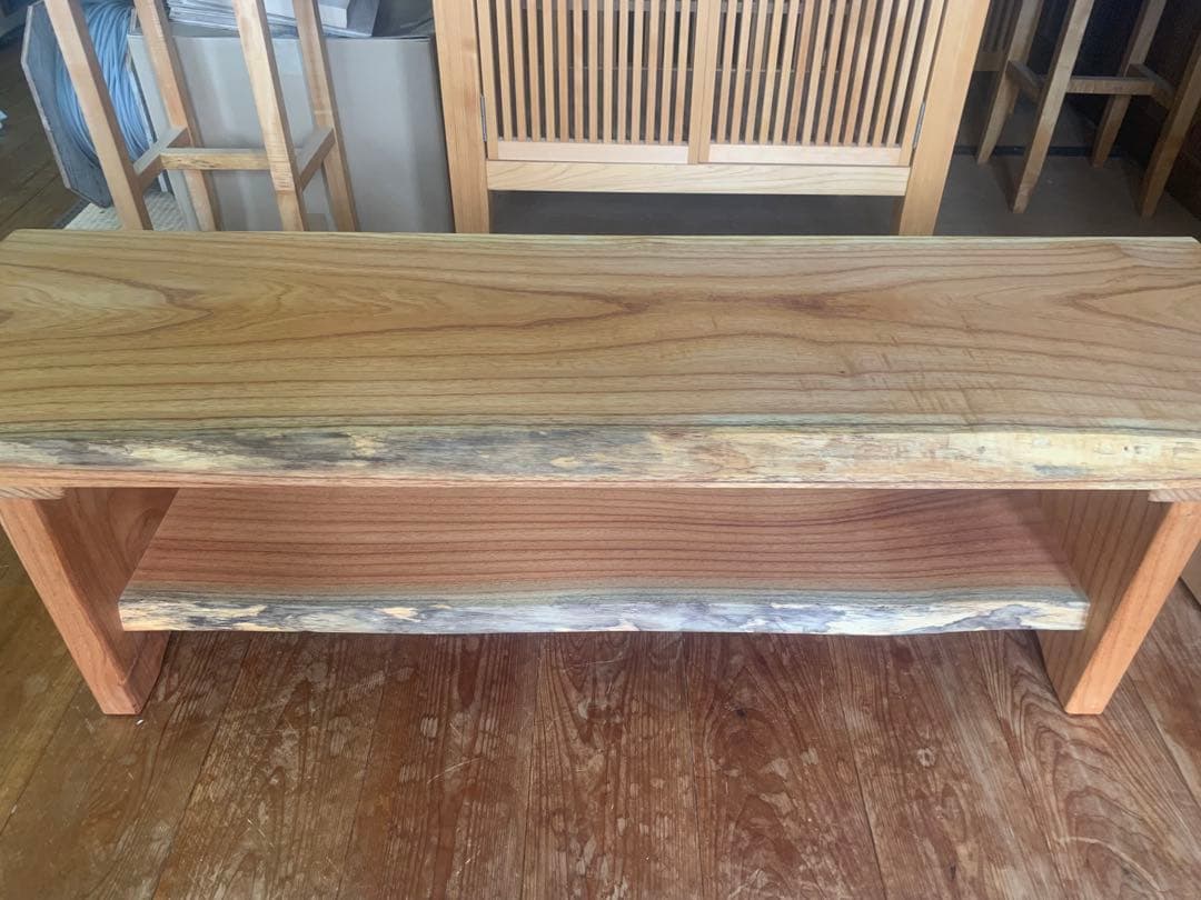 送料込、長期保管セール品♦︎無垢材(栴檀)サイドテーブル、TVボード