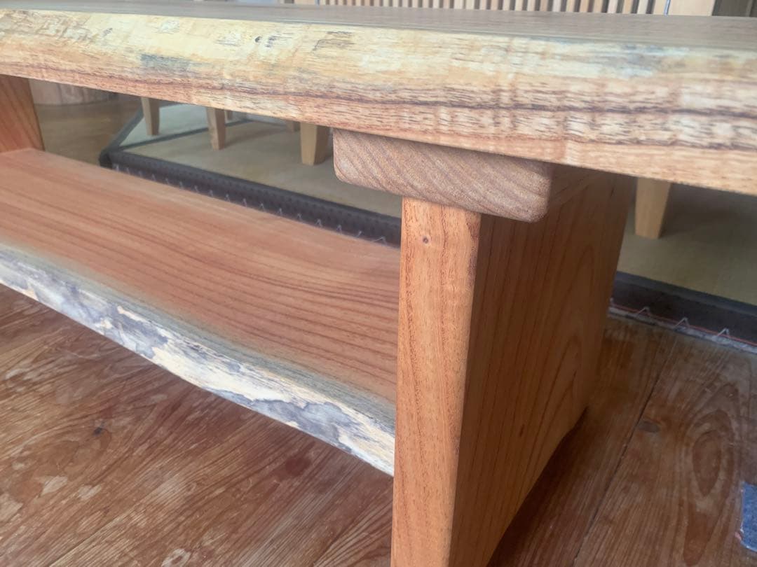 送料込、長期保管セール品♦︎無垢材(栴檀)サイドテーブル、TVボード