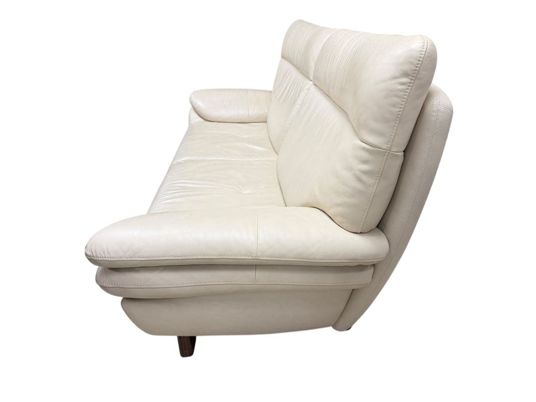 ◯カリモク karimoku アイボリー レザー 2人掛けソファ