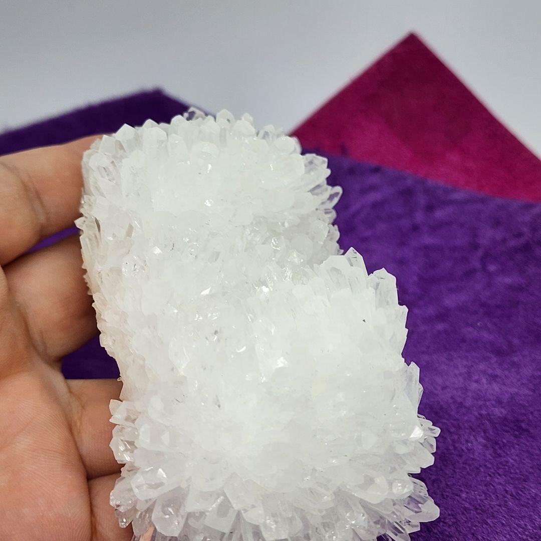 一点物の自然芸術！美しい菊花水晶クラスター 癒しのエネルギーを宿した希少品