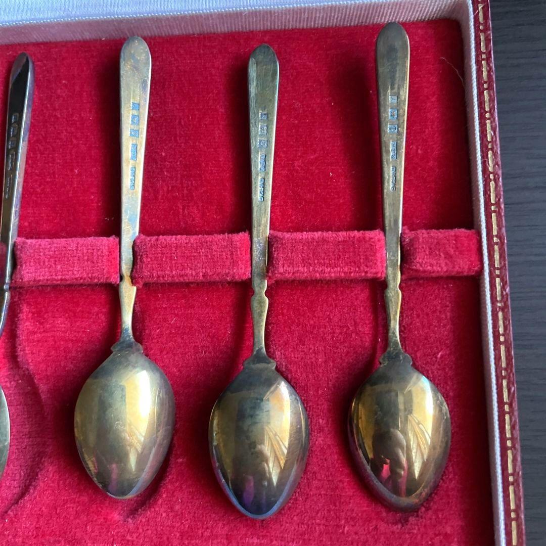 マッピン＆ウェッブ　スターリングシルバー　エナメル　スプーン　6本セット