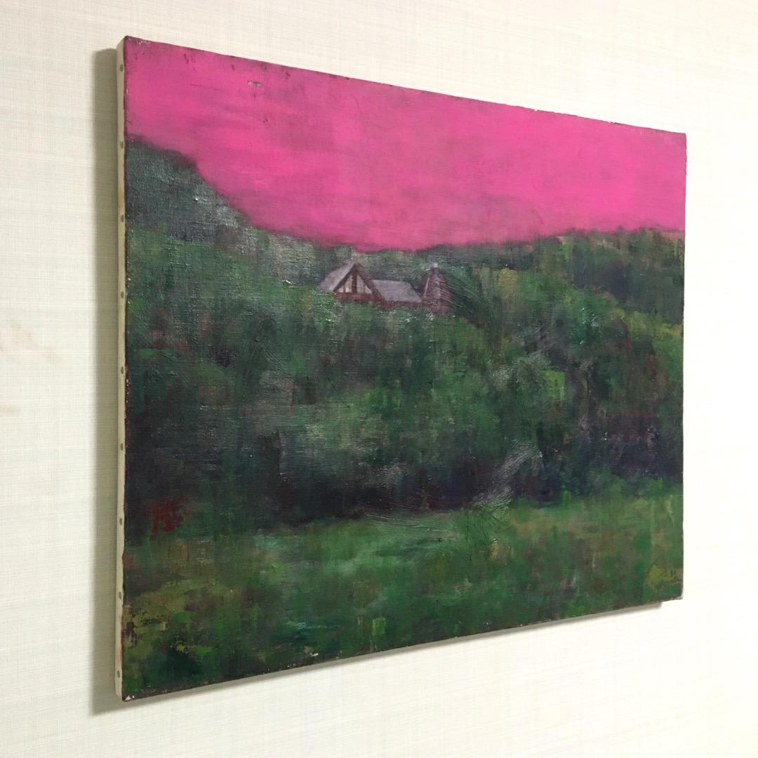 オリジナル絵画作品《山の上の洋館》