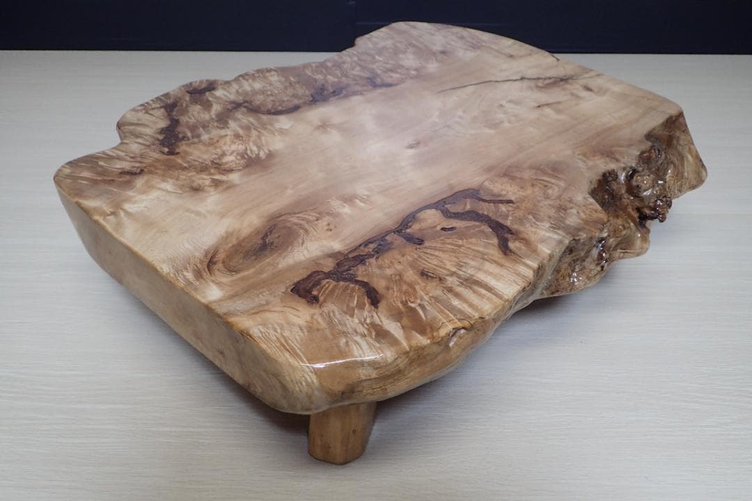 超希少 一点品 天然木 最高級 欅 ケヤキ 切り株 輪切り ローテーブル 座卓