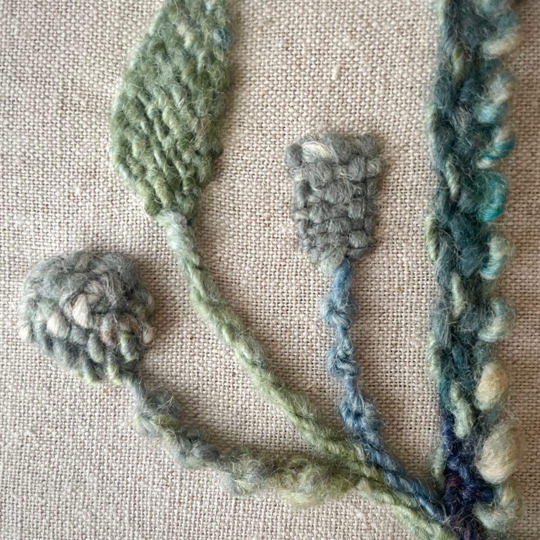 【一点もの】『手紡ぎ糸のお花. a'』手刺繍ファブリックパネル