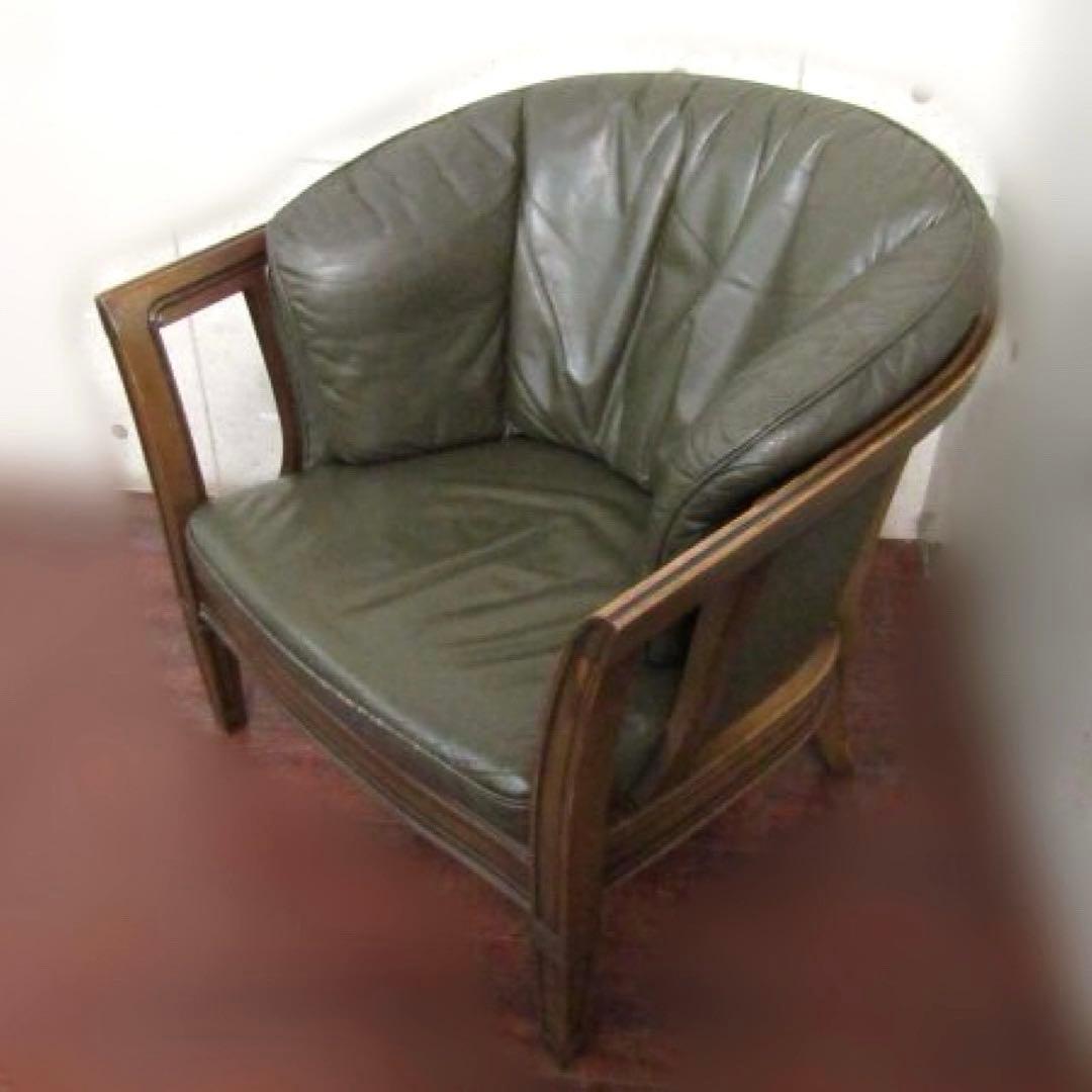 MARUNI 地中海ロイヤルシャルル総革クラシック1人掛けソファ