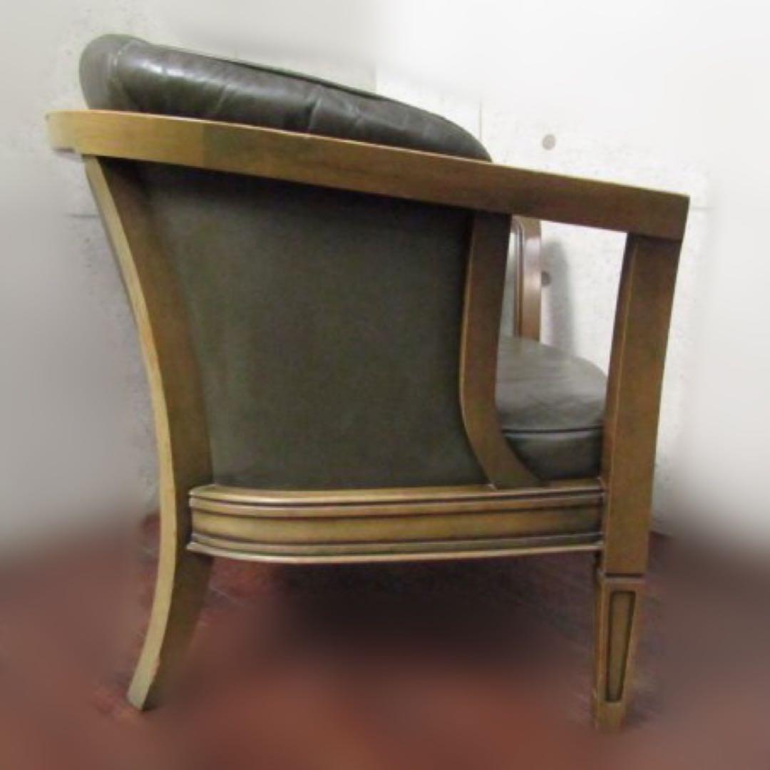 MARUNI 地中海ロイヤルシャルル総革クラシック1人掛けソファ