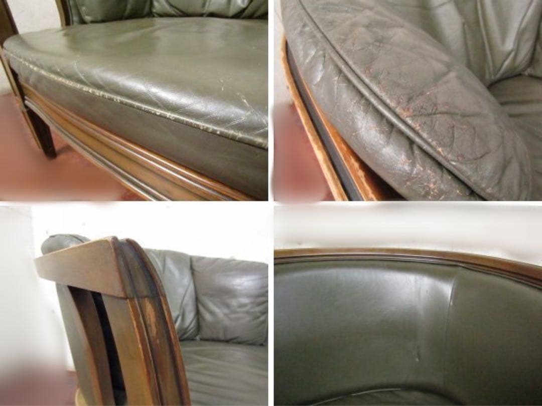 MARUNI 地中海ロイヤルシャルル総革クラシック1人掛けソファ