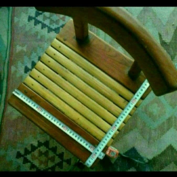 インドネシア　古材チークと竹の小さな椅子