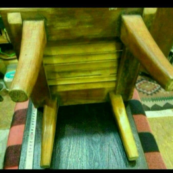 インドネシア　古材チークと竹の小さな椅子