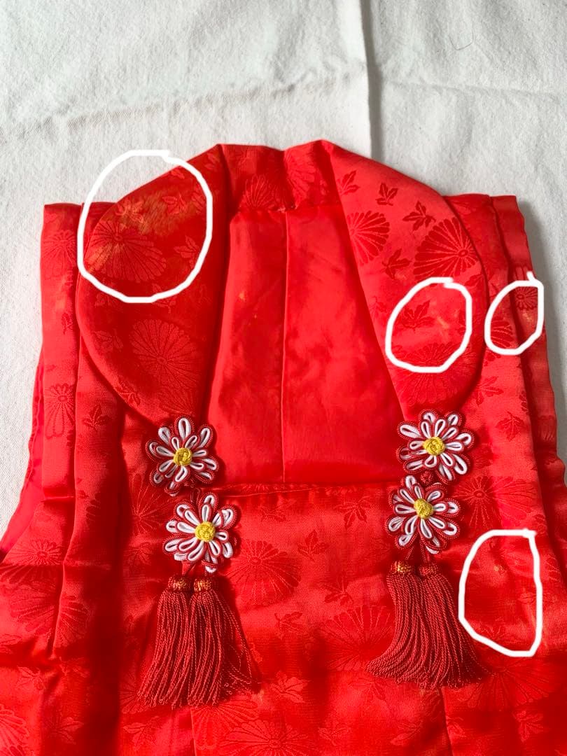 七五三 3歳女の子　着物セット 赤 花柄